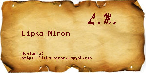 Lipka Miron névjegykártya